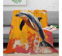 RUASVENNS Dolphin Bedding Throw 3D Printed Blanket Lightweight Fluffy Soft Cozy Gifts Plush for Bed And Couch for Boys Girls All Season Couch Sofa 80x90inch(200x230cm)