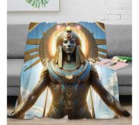 RUASVENNS Egyptian Sun God Bedding Throw 3D Printed Blanket Plush Soft Cozy Lightweight Fluffy Gifts for Kids Teens Adults for Boys Girls All Season Couch Sofa 50x60inch(127x152cm)