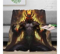 RUASVENNS Hell Lord Throw 3D Printed Devil Blanket Bedding Gifts Lightweight Fluffy Plush Soft Cozy for Bed And Couch for Boys Girls All Season Couch Sofa 60x80inch(150x200cm)