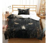 RUASVENNS Painted Cat Quilt Cover Comforter Covers Duvet Cover for Teens And Adults 3D Print with Pillow Cases Bedding Set with Zipper Closure Soft Microfiber 2 Pieces Single(135x200cm)