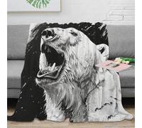 RUASVENNS Polar Bear 3D Printed Blanket Bedding Throw Gifts Plush Lightweight Fluffy Soft Cozy for Bed And Couch for Boys Girls All Season Couch Sofa 60x80inch(150x200cm)