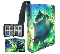 Ruayia 4-Pocket Card Binder, 100 Pages 400 Pockets PU Waterproof Card Folder, Card Collection Binder with Zipper, Portable Trading Card Album - Style 5