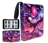 Ruayia 4-Pocket Card Binder, 100 Pages 400 Pockets PU Waterproof Card Folder, Card Collection Binder with Zipper, Portable Trading Card Album - Style 1