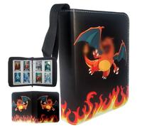 Ruayia 4-Pocket Card Binder, 100 Pages 400 Pockets PU Waterproof Card Folder, Card Collection Binder with Zipper, Portable Trading Card Album - Style 3