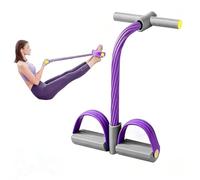 Ruayia 6-tube Multifunction Tension Rope,Pedal Resistance Bands with Handle,Abdominal Exercise Multi Function Tension Rope,Full Body Home Workout Equipment for Arms,Abs,Slimming-Greyish-Purple