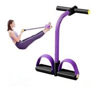 Ruayia Abdominal Trainer, Pedal Pull Rope Body, Sit-Up Training Equipment, Bodybuilding Expander, 6 Tubes Rubber Elastic Pull Rope, Abdominal Trainer for Home, Yoga, Fitness - Dark Purple