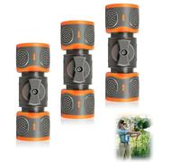 Ruayia Gardena Coupling with Control Valve, Garden Hose Connector, Hose Coupling with Shut-off Valve, Quick Connector Hose Coupling with Shut-off Valve for Cleaning and Watering, Pack of 3
