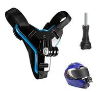 Ruayia Motorcycle Helmet Mount, Motorcycle Helmet Chin Strap Mount with 1 Screw, Action Camera Helmet Mount Compatible with GoPro Hero 13/12/11/10/9/8/7, for Osmo Action, for Session, SJCAM (Blue)
