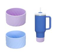 Ruayia Pack of 2 Tumbler Bottom Protector Flask, Flask Silicone Sleeve Accessories for Stanley Cup, for Stanley Quencher Adventure 40 oz (Purple + Blue)