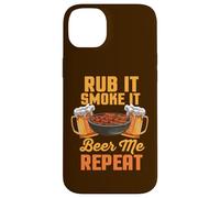 Rub It Smoke It Beer Me Repeat BBQ Funny Barbecue Case for iPhone 14 Plus