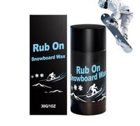 Rub On Snowboard Wax, 30g Ski Wax, Solid Ski Maintenance Wax with Cork Applicator, Reduce Friction, Resistant Low Temperature, For Indoor Outdoor Home Sport Snow Snowboard Skiing Cross Country (1PC)