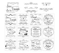 Rub On Transfers for Crafts - 12 Sheet Furniture Stickers Word Vintage Decals Furniture Bible Verse Inspritional Rub On Sticker Decal for Wood Glass DIY Craft Home Office Decor Gift Wrap Decoration