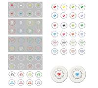 Rub on Transfers for Crafts - 64 Sheets Heart UV DTF Transfer Stickers Hand Wash Only Signs Waterproof Permanent Sticker Cup Wraps Transfer Stickers for Glass Cups Dish for DIY Decals