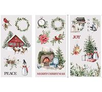 Rub on Transfers for Crafts and Furniture | 3 Design Sheets 6”x 12” | Home Decor Transfers | Furniture and Craft Decals | by Thymeless Designs (Cozy Christmas)