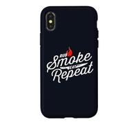 Rub Smoke Eat Repeat Funny For Men Women BBQ Grill Case for iPhone X/XS