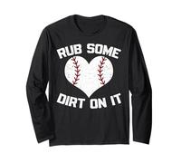 Rub Some Dirt On It Heart Baseball Retro Long Sleeve T-Shirt