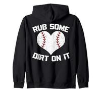 Rub Some Dirt On It Heart Baseball Retro Zip Hoodie