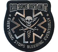 Rub Some Dirt On It Medic, EMS, EMT, Paramedic - Embroidered Morale Patch (Black)