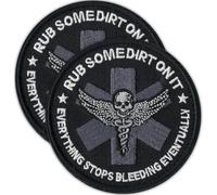Rub Some Dirt On It Patch (2-Pack) | Funny Medic EMT Morale Patches for Backpacks, EMS Paramedic Military Patch for IFAK, Plate Carrier, Vest, Backpack, etc.