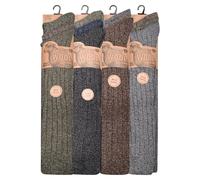RUBAB 3 Pairs Mens Soft Thermal Premium Quality Long Wool Blend Boot Multipack Socks Assorted Colours Size UK 6-11 EU 39-46 (Assorted Color 3 Pairs)