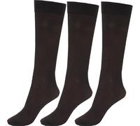 RUBAB 3 Pairs Women's Pop Socks Knee High Trouser Socks Opaque Nylon Microfibre Girls Trouser Pop Socks Ladies’ Trouser Socks with Com-fort Top One Size (4-7) Black