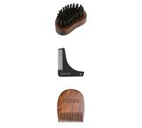 RUBAB MEN Starters Beard Grooming & Care Kit for Everyday Use | Beard Brush, Beard Shaper Tool & Wooden Beard Comb for Men | Also Comes with Carry Pouch