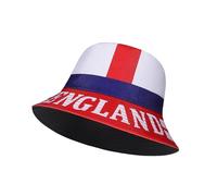 RUBAB Men Women England Bucket Hat, St George Cross Flag Hat, Reversible & Foldable, Summer Bucket Hat, Football Hat, Durable and Lightweight (One Size)
