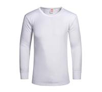 RUBAB Mens Thermal Underwear Vests Long Sleeve Tops Thermal T-Shirt Warm Underlayer Winter Thermals Base Layer Clothing Men Vest Top Size S-2XL (Small White)