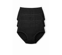 RUBAB Women’s Full Mama Briefs 3 Pack - Ladies Cotton Rich Maxi Knickers, High Waist Full Coverage Everyday Cotton Stretch Underwear Panties (XXOS BLACK)