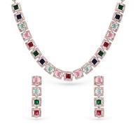 Rubans - American Diamond Cubic Zirconia Necklace Set Elegant Gift for Women Girls, One Size, Alloy Steel, Cubic Zirconia