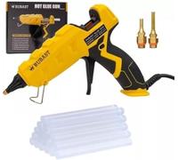 RUBAST Heavy Duty Industrial Hot Glue Gun,Full Size,60/100w Dual Power | 2 Nozzles,Free 20 Glue Sticks (11x150mm),Hot Melt Glue Gun for DIY,Arts &Crafts,Home Repairs,Heavy & Small Jobs, Multipurpose