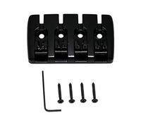 Rubatone 4 string Bass Bridge Adjustable Saddles Tailpiece Top Load with Screws for Electric Jazz Bass P Bass Parts Black.