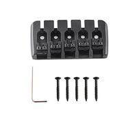 Rubatone 5 String Bass Bridge A Style Top Load Tailpiece with Zinc Saddles for Electric Jazz Bass P Bass Precision Bass Black High Mass.