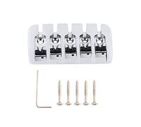 Rubatone 5 String Bass Bridge A Style Top Load Tailpiece with Zinc Saddles for Electric Jazz Bass P Bass Precision Bass Chrome High Mass.