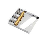 Rubatone Guitar Bridge Tailpiece Brass Saddles Bridge Top or Bottom Load Ashtray Style for Vintage Tele Telecaster Style Electric Guitar Parts Accessories Chrome.