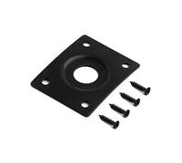Rubatone Guitar Jack Socket Plate Curved Recessed Rectangle Style Output Jack Plate Compatible with Les Paul LP Tele Style Electric Guitar or Bass Guitar Parts with Screws Black Black.