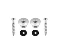 Rubatone Guitar Strap Buttons Straplocks Tail Nail End Pins with Screws and Washers Flat Head for Acoustic Guitar Electric Guitar Bass Banjo Ukulele Set of 2pcs Chrome.