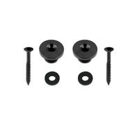 Rubatone Guitar Strap Buttons Straplocks Tail Nail End Pins with Screws and Washers Flat Head for Acoustic Guitar Electric Guitar Bass Banjo Ukulele Set of 2pcs Black.