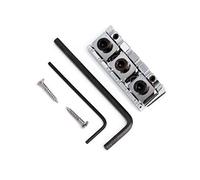 Rubatone Guitar String Locking Nut for Floyd Rose Style Adjustable Height Locking Guitar Nut Tremolo Bridge Nuts with Mounting Screw Shims and Wrench Guitar Parts Accessories Chrome.