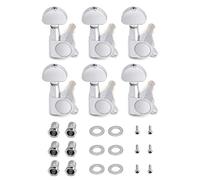 Rubatone Guitar String Tuning Pegs Sealed Guitar Tuning Keys Machine Heads Tuners for Electric Guitar or Acoustic Guitar Parts 6 In Line for Right Handed Half Round Chrome.