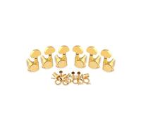 Rubatone Locking Guitar String Tuning Pegs Sealed Guitar Machine Heads Tuners Tuning Keys 1:18 Ratio 3 Left 3 Right for Electric Guitar or Acoustic Guitar Half Round Head Gold.