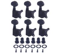 Rubatone Locking Guitar String Tuning Pegs Sealed Guitar Machine Heads Tuners Tuning Keys 6 In Line for Right Handed Electric Guitar or Acoustic Guitar Half Round Head Black.