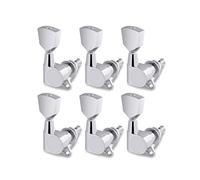 Rubatone Sealed Guitar String Tuning Pegs Machine Heads Tuners Tuning Keys Vintage Keystone Style 6 In Line for Right Handed Electric Guitar or Acoustic Guitar Chrome.
