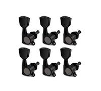 Rubatone Sealed Guitar String Tuning Pegs Machine Heads Tuners Tuning Keys Vintage Keystone Style 6 In Line for Right Handed Electric Guitar or Acoustic Guitar Black.