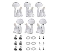 Rubatone Sealed Guitar String Tuning Pegs Tuning Keys Machine Heads Tuners for Electric Guitar or Acoustic Guitar Half Round 3 Left 3 Right Chrome.