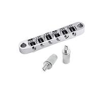 Rubatone Tune-O-Matic Guitar Bridge Roller Saddles Compatible with 6 String LP Les Paul SG Style Electric Guitar Parts Replacement Chrome.