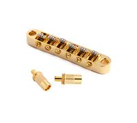 Rubatone Tune-O-Matic Guitar Bridge Roller Saddles Compatible with 6 String LP Les Paul SG Style Electric Guitar Parts Replacement Gold.