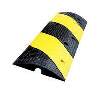 Rubber 2 Channel Ramp Pad,Outdoor Modular Traffic Cable Protective Cover for Floor Cord Hose Protector (1)