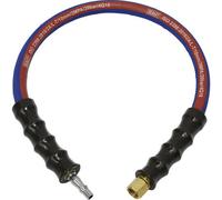 Rubber Air Leader Hose - 600 X 10mm - Tailpiece And 1/4 Inch Bsp Union Fittings