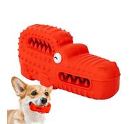 Rubber Alligator Dog Toys, Crocodile Interactive Almost Indestructible Training Puppy Toys, Puppy Chewing Toy, Cute, Fun Design, 16x6x7cm, Red, Green for Large Medium Breed Dog Aggressive Chewers